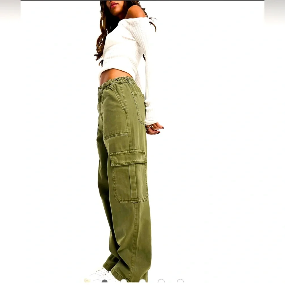 BLUE REVIVAL pants for women size 31 color green condition new - Picture 1 of 8